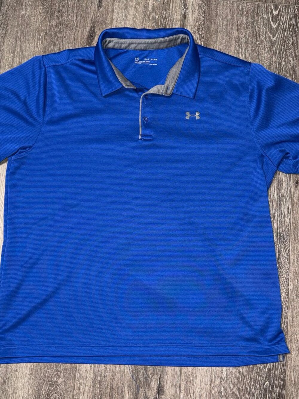 Mens Under Armour Blue Polo Shirt 2XL HeatGear Loose Golf Performance